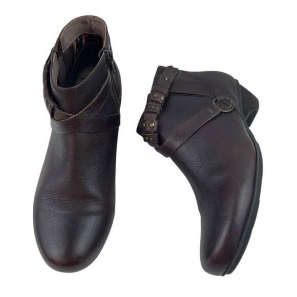 *Abeo Biosystem Nancy Ankle Booties Womens Sz 8.5 Brown Leather Comfort Nuetral - Picture 3 of 16